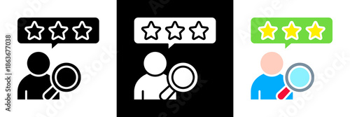 Review Icon Set Glyph vector Illustration 