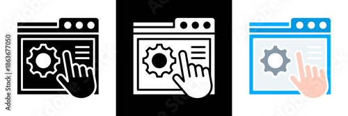 Self Service Icon Set Glyph vector Illustration 