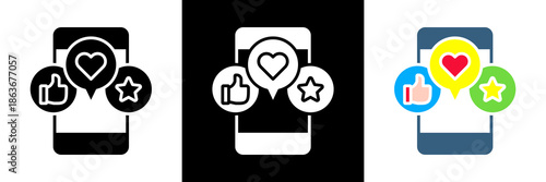 Social Media Icon Set Glyph vector Illustration 