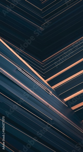 Dynamic background pattern featuring repeating linear architectural forms creating spatial rhythm and hypnotic optical illusion, parallel, architecture, design