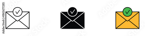 Check message icon vector. successful delivery, Email confirmation symbol. vector illustration.