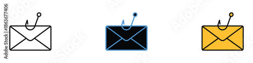 Email phishing icon vector. dangerous message and online scam symbol. vector illustration.