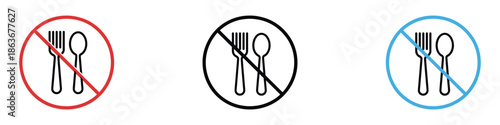 No Eating Sign icon vector. food restriction and prohibition symbol. vector illustration.