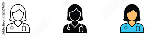 Nurse icon vector. Female doctor symbol. vector illustration.