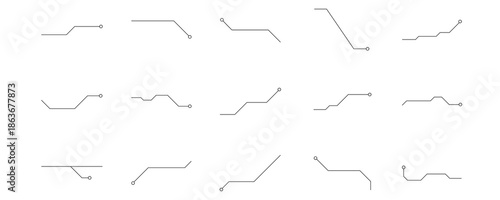Minimalist circuit line design elements