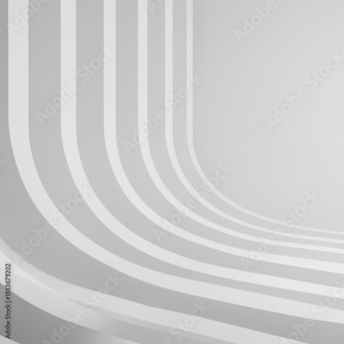 Seamless white curved wall creating an unending horizon and infinite background plane, perfect clean stage for design and display, presentation, minimalism, commercial
