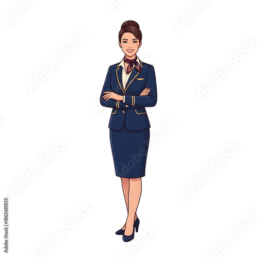 Confident Corporate Manager Standing with Arms Crossed - AI Generated