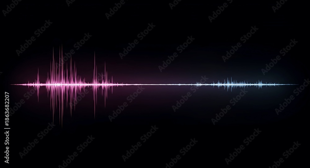 custom made wallpaper toronto digitalAbstract illustration showing a digital frequency wave suddenly dropping to a blank flat line, representing silence or data loss, graph, graphic, technology