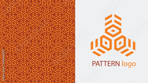Abstract vector background featuring orange geometric shapes and technological elements for a modern business card or web banner template design