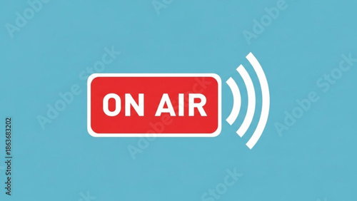 On Air Sign Broadcasting Live on Radio or Television Studio