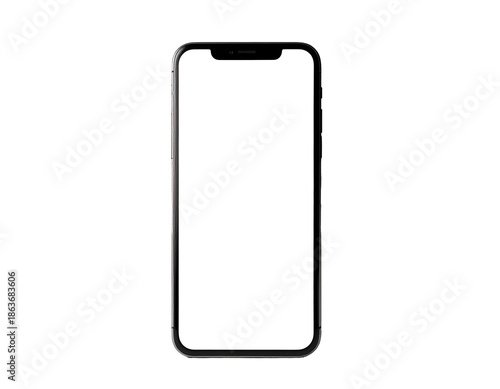 Sleek, modern mobile phone with a blank, bright display