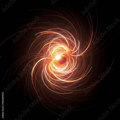 Swirling vortex of light and darkness indicating a collapse of the spacetime continuum. Dynamic, energetic, and completely abstract concept, infinite, portal, boundary