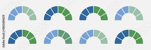 Infographic semicircle chart, business data step-by-step process flow vector layout, illustrating workflow, project planning, progress tracking, and performance metrics for presentations, reports