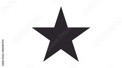 A simple black star shape isolated on a plain white background