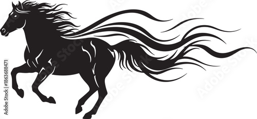 Running Horse Ornamental Silhouette