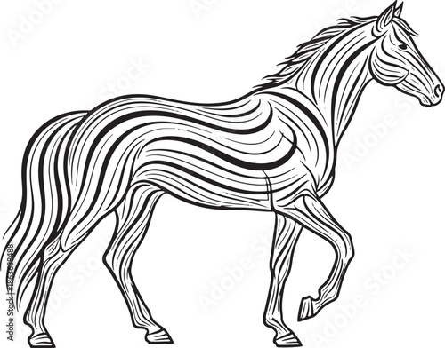 Running Horse Ornamental Silhouette