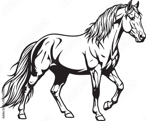 Running Horse Ornamental Silhouette