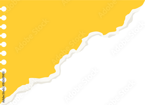 Yellow torn notebook paper background