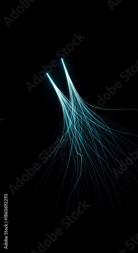 Faint, ethereal streaks of luminescence captured against deep darkness, illustrating the movement and decay of light energy in an abstract composition, dark background, dynamic, surreal