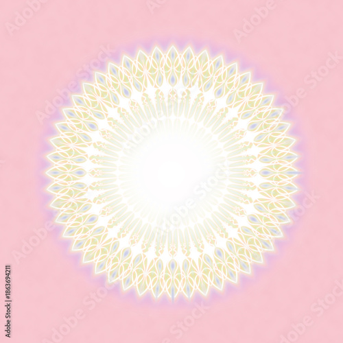 幾何学模様のレース・ピンク