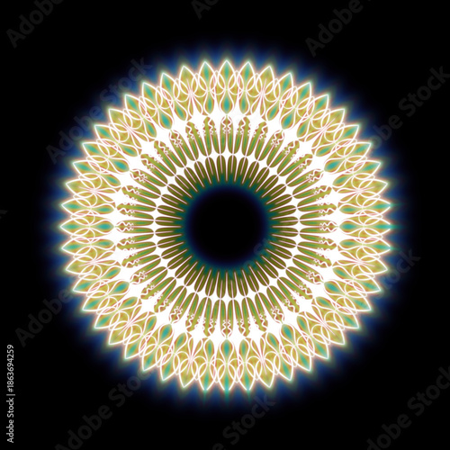 幾何学模様のレース・黒