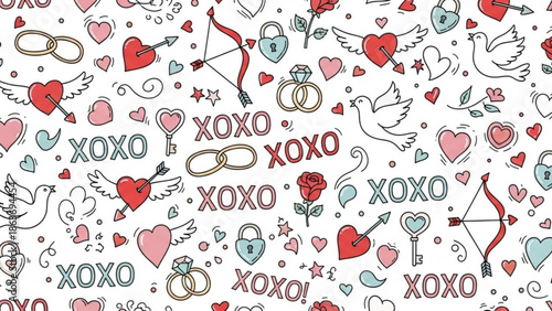 A vibrant and colorful abstract vector graphic design with wavy lines and bold colors