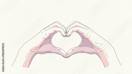 Hands forming a heart shape with fingers on a plain white background, symbolizing love and affection in a simple yet powerful gesture with emotion