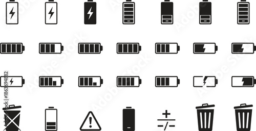 Battery Charge Icons Set