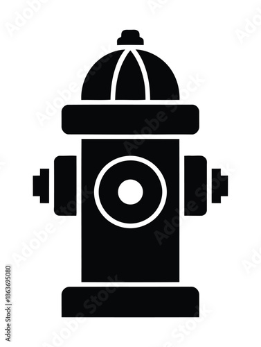 Fire hydrant icon silhouette represents urban public safety emergency.