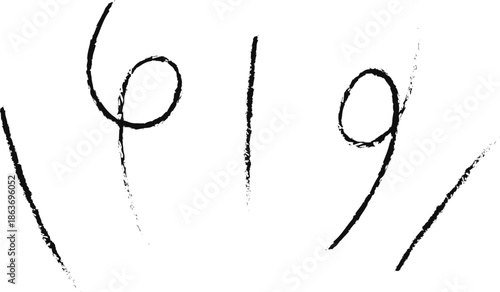 Black charcoal number nineteen nineteen