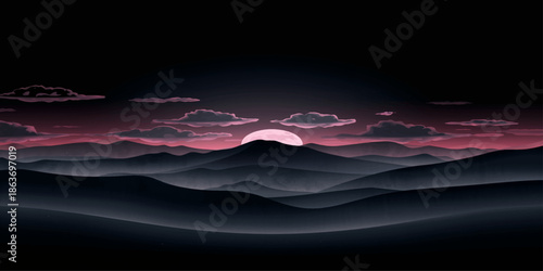 A vibrant sunset sky reflects over the blue ocean water where a world map with binary code overlays the horizon at dusk to illustrate the beauty of the dark world wide web