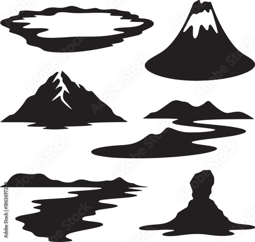 figure skaters in various poses on ice rink