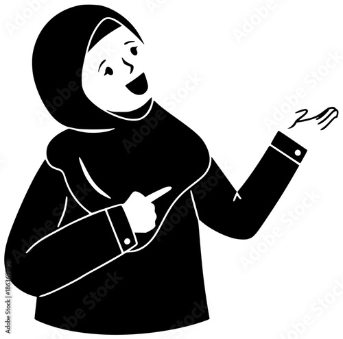 hijab illustration woman silhouette muslim logo young icon girl outline female arab happy business arabic beautiful person people islam shape cartoon vector graphic background