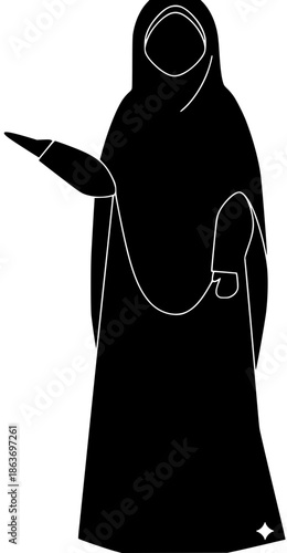 hijab illustration woman silhouette muslim logo young icon girl outline female arab happy business arabic beautiful person people islam shape cartoon vector graphic background