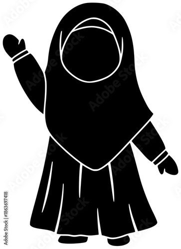 hijab illustration woman silhouette muslim logo young icon girl outline female arab happy business arabic beautiful person people islam shape cartoon vector graphic background
