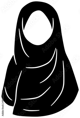 hijab illustration woman silhouette muslim logo young icon girl outline female arab happy business arabic beautiful person people islam shape cartoon vector graphic background