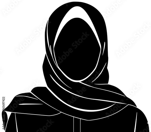 hijab illustration woman silhouette muslim logo young icon girl outline female arab happy business arabic beautiful person people islam shape cartoon vector graphic background