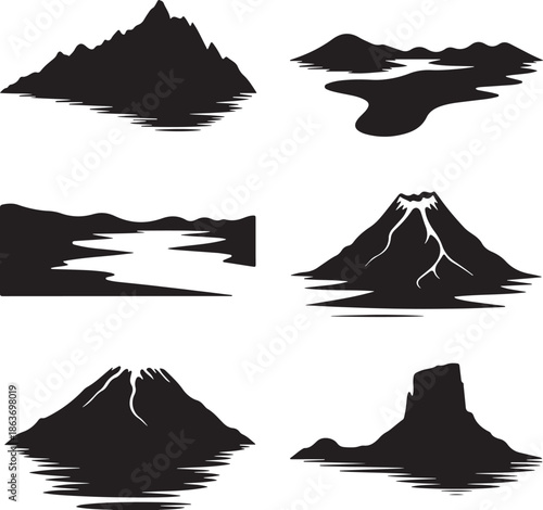 Silhouettes of people walking in rain with cloud and raindrops