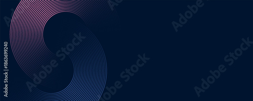 Abstract blue background with blue glowing geometric lines. Modern shiny blue diagonal rounded lines pattern. Futuristic technology concept. eps10