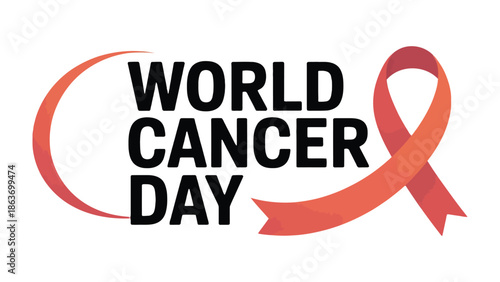 World Cancer Day: A poignant visual, representing World Cancer Day with a ribbon symbolizing solidarity and awareness. A reminder to come together in support of those affected by this disease.