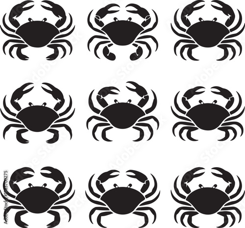 blacksilhouetteofmultiplecrabsonwhitebackground