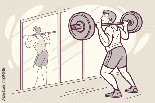 Weight Lifting Icon Representing Muscle Building and Physical Training