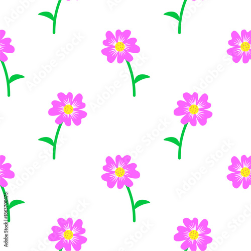 Flower vector seamless pattern illustration floral background 
