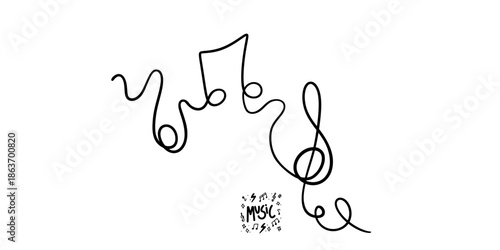 Simple Black and White Music Icons and Typography for Graphic Design