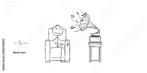 Music Player User Interface Icon Set for Mobile App and Web Design