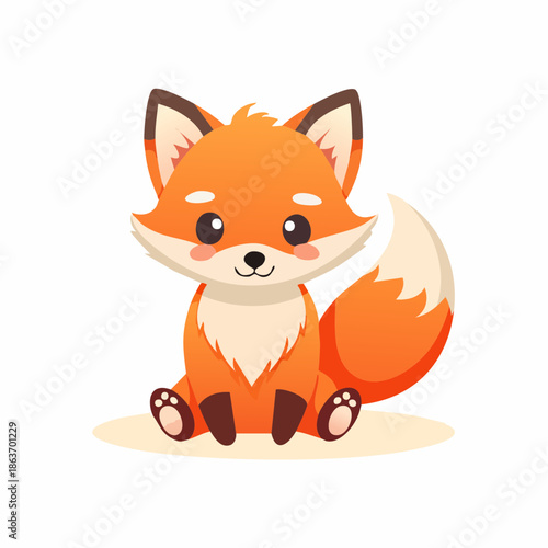 Adorable Cartoon Fennec Fox Character Design.