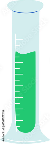 Graduated cylinder with green liquid