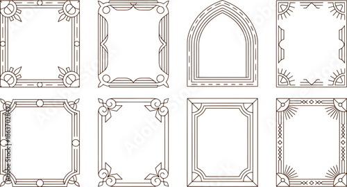 Seven ornate black and white frame with intricate patterns and embellishments