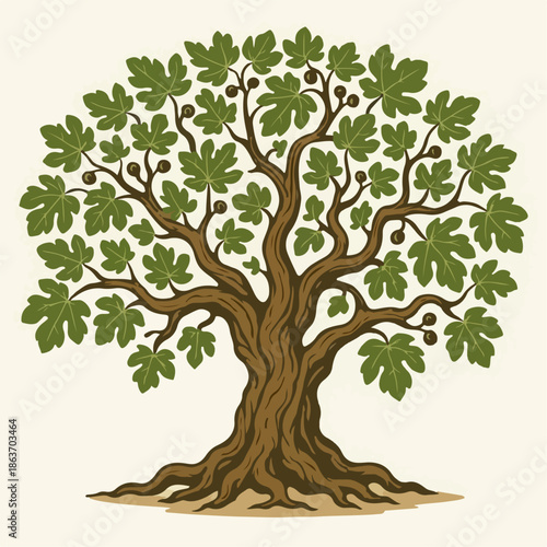 illustration of an ancient fig tree