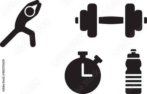 A fit person engages in a healthy workout routine with exercise equipment